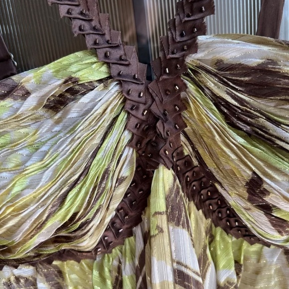 BCBG Maxazria NWT Metallic Silk Mini Dress Size 8 - Picture 7 of 14